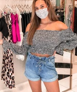 In The Beginning Black Floral Smocked Long Puff Sleeve Top