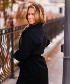 Le Lis Black Fringe Utility Mini Dress