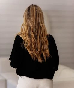 HYFVE Women's Clothing Black Front Twist T-Shirt