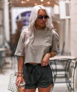 Mono B Women's Clothing Black High Waisted Athletic Shorts