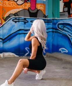 Mono B Women's Clothing Black High Waisted Leopard Biker Shorts