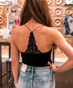 Dynamic Fashion Lilac Racerback Ribbed Bodysuit Women's Clothing