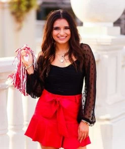 Le Lis Black Mesh Star Patterned Bodysuit Women's Clothing