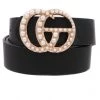 Art Box Black Pearl Studded G Belt Women's Clothing