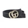Icco Black Rhinestone GG Belt Women's Clothing