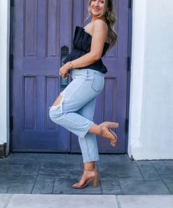 Do + Be Black Ruffle Tube Top