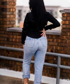 Do + Be Black Satin Front Tie Blouse Women's Clothing