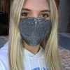 White Birch Black Sequin Face Mask Women's Clothing