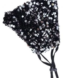 Funteze Black Large Sequin Face Mask
