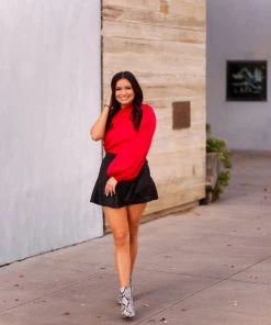 Do + Be Black Shimmer Asymmetrical Ruffle Mini Skort