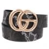 Art Box Women's Clothing Black Snakeskin Faux Leather G Belt