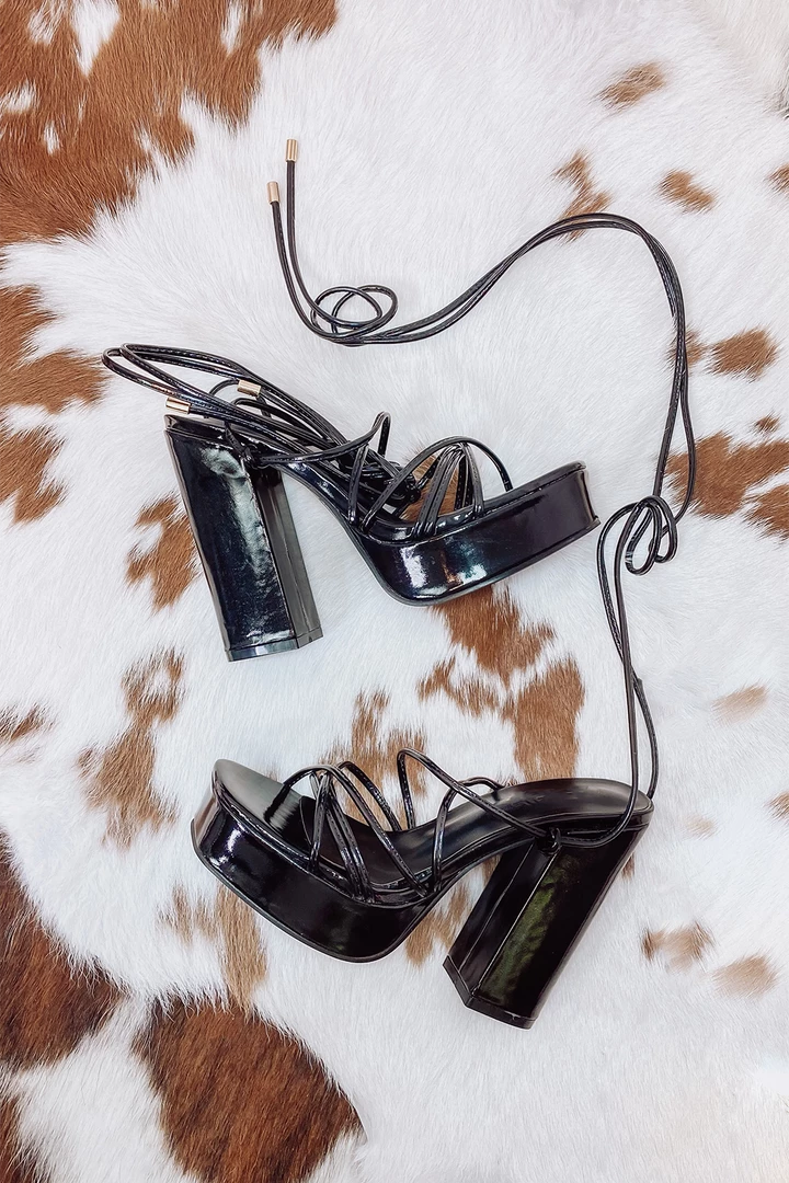 Mata New Arrivals Black Strappy Lace Up Platform Heels 3 Mata New Arrivals Black Strappy Lace Up Platform Heels