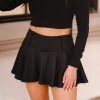 TCEC Women's Clothing Black Tennis Mini Skort