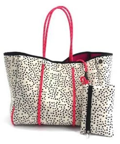 ATL Market Coral Strap Spotted Neoprene Tote Bag
