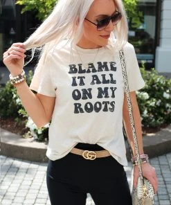 By Together Blame It All On My Roots Graphic Tee Women's Clothing