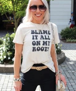 By Together Blame It All On My Roots Graphic Tee Women's Clothing