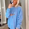 Vintage Distressed Women's Clothing Blue Cactus Crewneck Sweatshirt