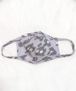 Le Lis Women's Clothing Grey/Blue Leopard Face Mask
