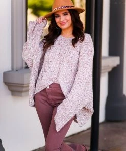 POL Blush Bell Sleeve Sweater Women's Clothing