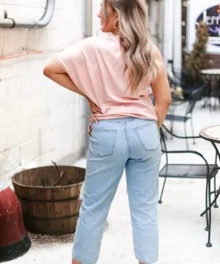 Entro Women's Clothing Blush Pink Leopard Silk One Shoulder Top