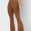 Blue Buttercup Women's Clothing Brown Mineral Wash Flare Yoga Pants