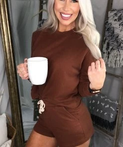 HYFVE Solid Color Brushed Cashmere Lounge Shorts - Hazelnut