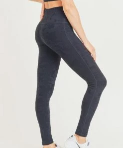 Mono B Black High Waisted Camouflage Tactel Leggings Women's Clothing