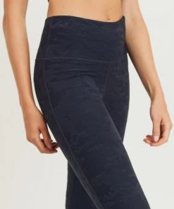 Mono B Black High Waisted Camouflage Tactel Leggings Women's Clothing