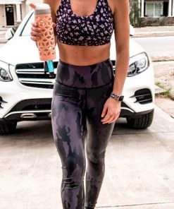 Mono B Camo Foil High Waisted Leggings Women's Clothing