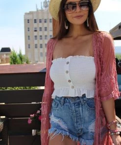 Iris Basic Women's Clothing Catch Your Eye White Smocked Tube Top