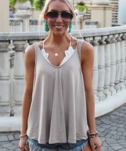 Wishlist Ribbed V-Neck Tank Top - Blush Women's Clothing