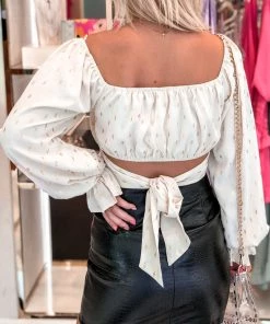 Item Ditto Cream And Gold Polka Dot Long Sleeve Top