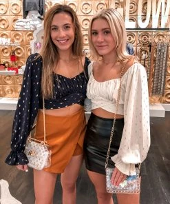 Item Ditto Cream And Gold Polka Dot Long Sleeve Top