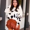 Adora Cream Sequin Leopard Sweater