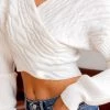 Le Lis Criss Cross Cable Knit Ivory Sweater Women's Clothing