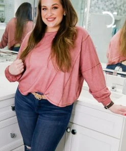 Mustard Seed Cut Out Back Long Sleeve Top Women's Clothing