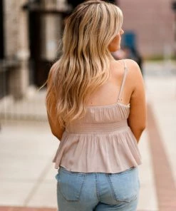 Mustard Seed Cutout Front Tie Tank Top Women's Clothing