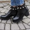 Akira Black Rhinestone Amulet Ankle Booties