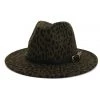ACCITY Olive Green Leopard Print Panama Hat