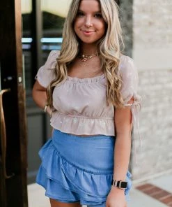 Do + Be Denim Ruffle Mini Skort