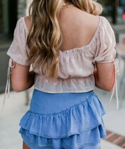 Do + Be Denim Ruffle Mini Skort