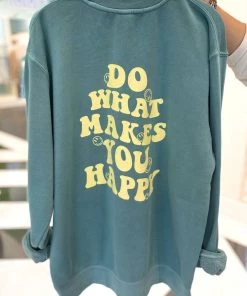 Bacon Lettuce Tomato Do What Makes You Happy Green Crewneck