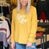 By Together “Easy Tiger” Mustard Graphic Sweatshirt Women's Clothing