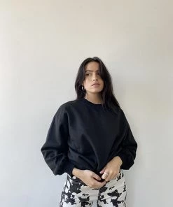 Bailey Rose Women's Clothing Black Evolving Butterfly Crewneck Sweatshirt