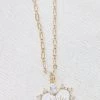 Treasure Jewels Eye See You White Crystal Heart Necklace