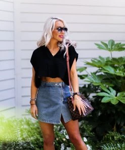 Cloud Ten Skyy Front Zipper Medium Wash Denim Skort Women's Clothing 10 Cloud Ten Skyy Front Zipper Medium Wash Denim Skort Women's Clothing