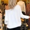 Andre By Unit Fuzzy Off The Shoulder Sweater - White - RESTOCK