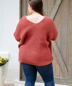 POL Ginger Oversized V-Neck Knit Sweater