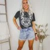Tres Bien Go Get Em Tiger Charcoal Graphic Tee Women's Clothing