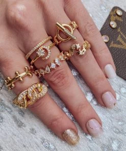 OMG Blings Gold Adjustable Rings Playsuits